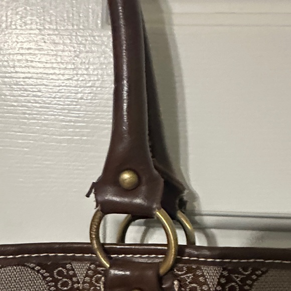 Coach Dark Brown Signature Shoulder Bag - Picture 13 of 16
